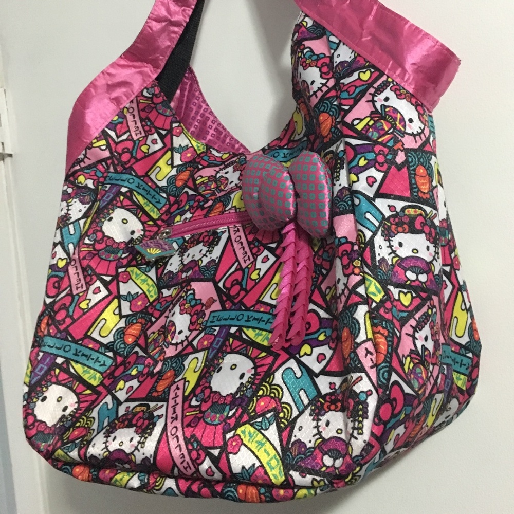Sanrio Hello Kitty NuGeisha kimono satin shoulder bag tote